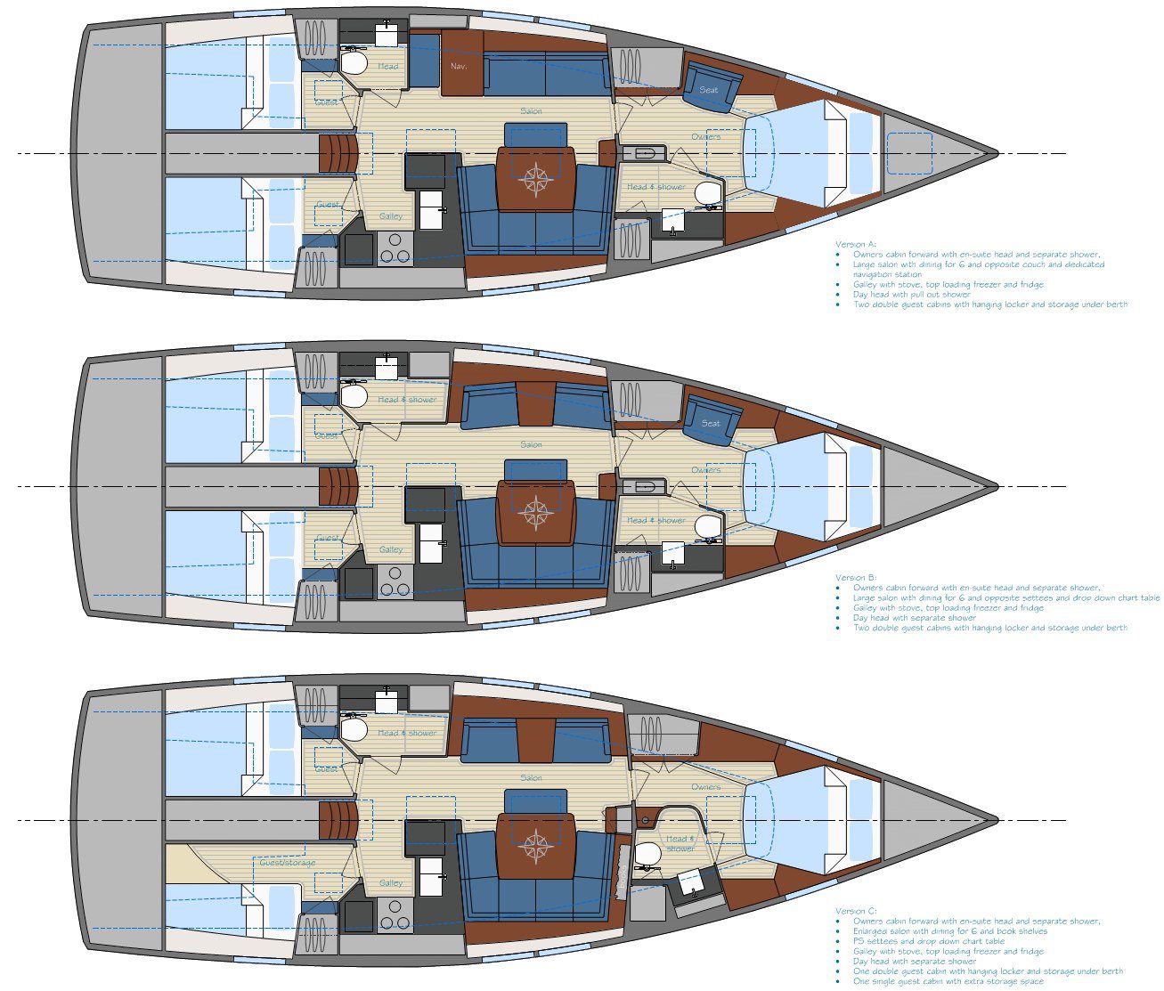 C-Yacht 47 concept Interiorplan